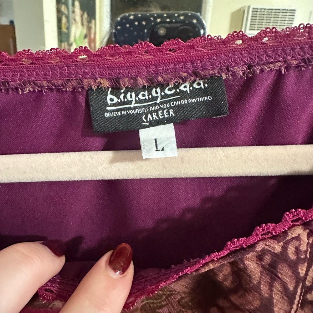Y2K Pink and Brown Floral Pencil Skirt - Picture 3 of 3